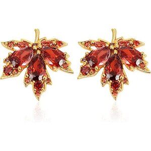 Maple Leaf Earrings | Sparkly Crystal Fall Jewelry | Elegant Gift for Women